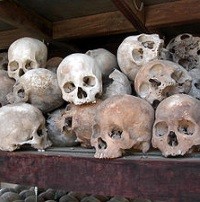 Skulls of Cambodian Communist Victims 